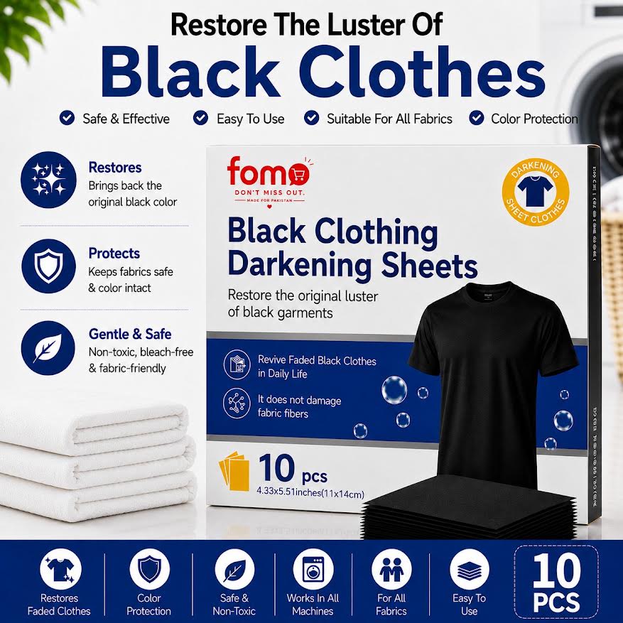 Black Clothing Darkening Sheets – Restore Faded Black Clothes & Bring Back Their Original Color