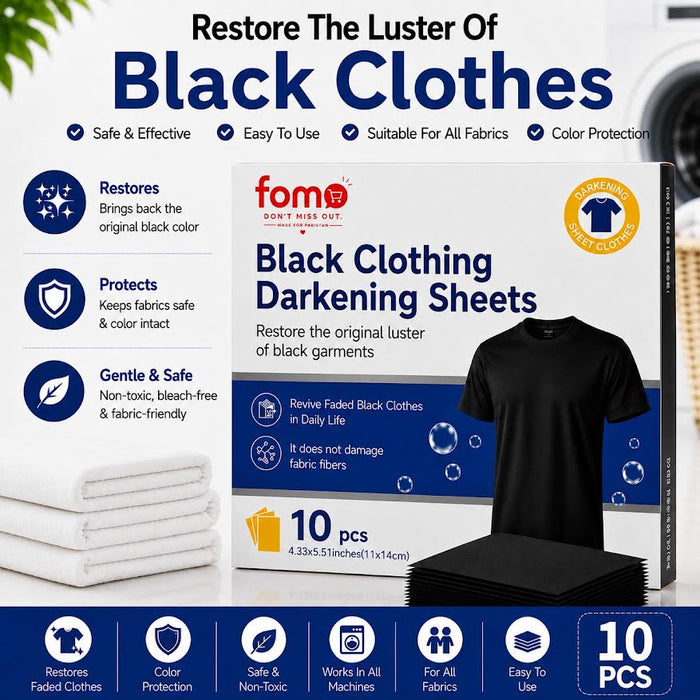 Black Clothing Darkening Sheets – Restore Faded Black Clothes & Bring Back Their Original Color FOMO