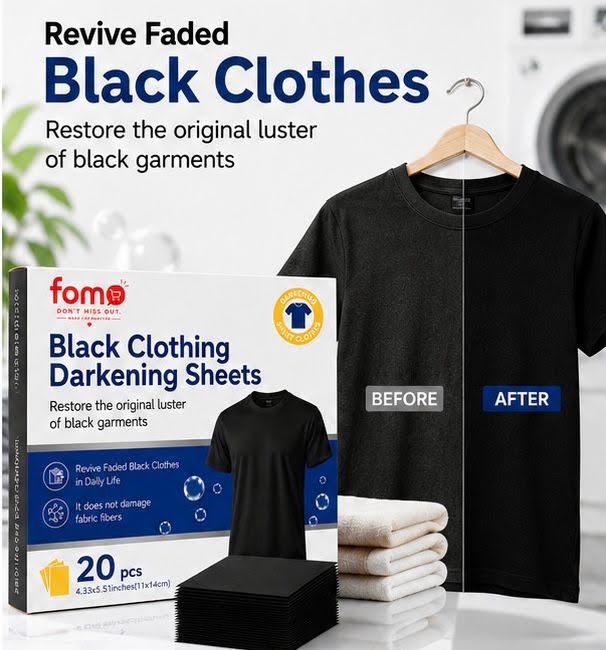 Black Clothing Darkening Sheets – Restore Faded Black Clothes & Bring Back Their Original Color