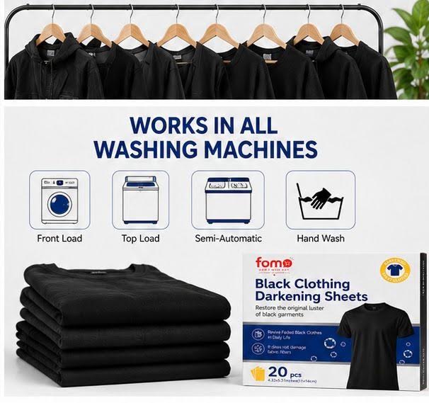 Black Clothing Darkening Sheets – Restore Faded Black Clothes & Bring Back Their Original Color