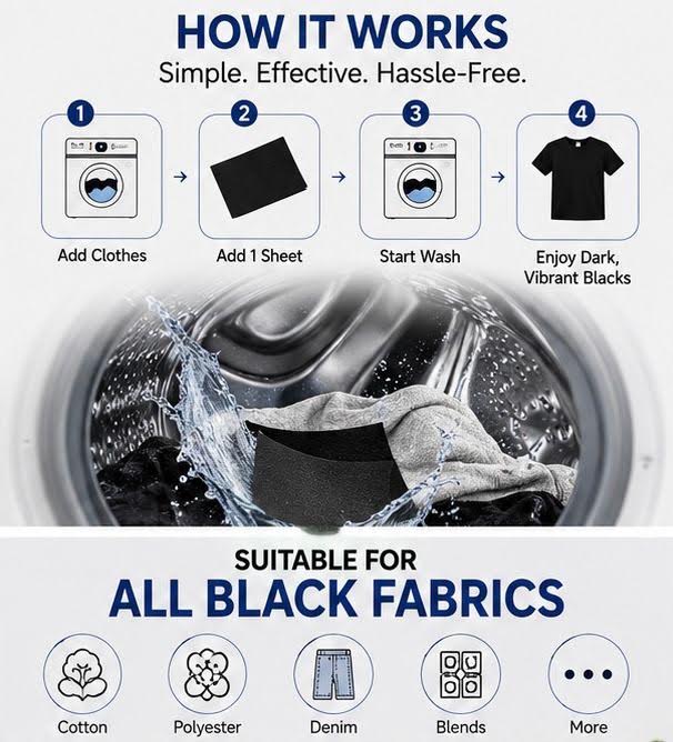 Black Clothing Darkening Sheets – Restore Faded Black Clothes & Bring Back Their Original Color