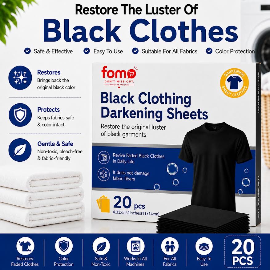 Black Clothing Darkening Sheets – Restore Faded Black Clothes & Bring Back Their Original Color