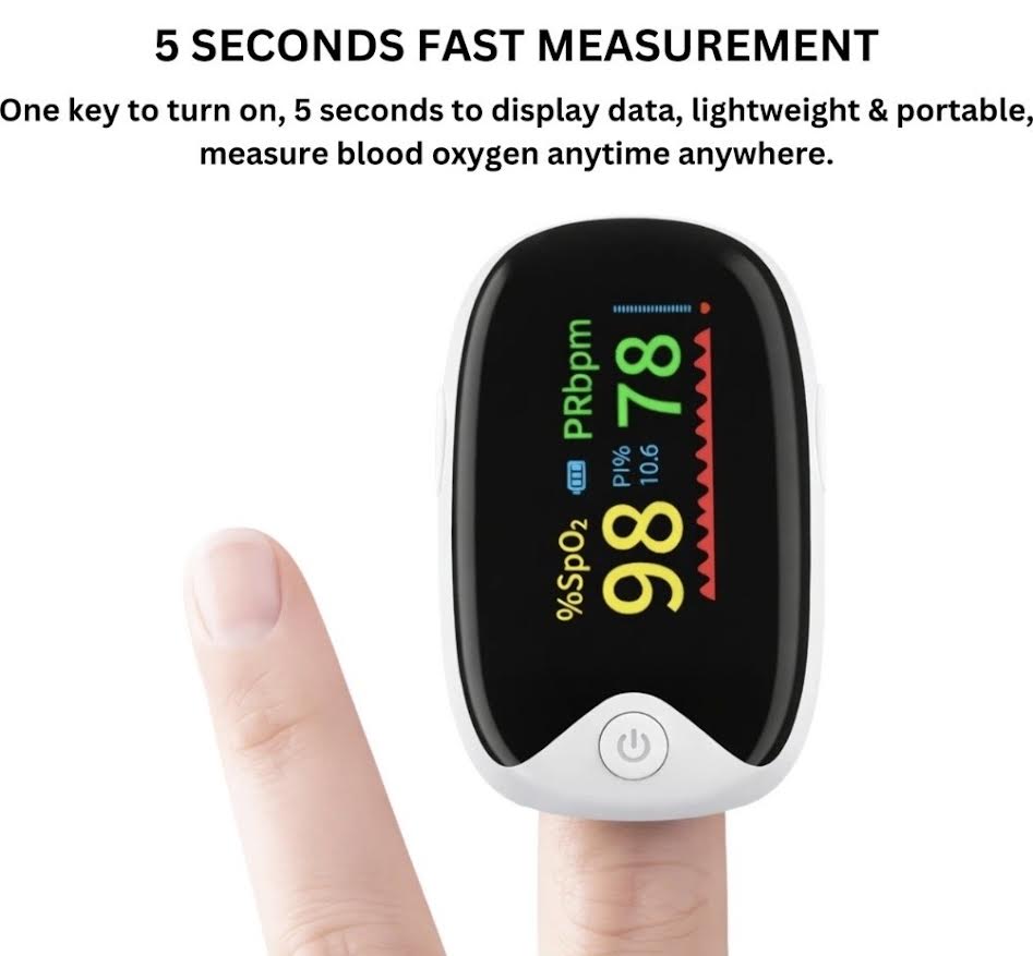 💓 Digital Finger Pulse Oximeter – Blood Oxygen (SpO₂) & Heart Rate Monitor | Fast, Accurate & Portable