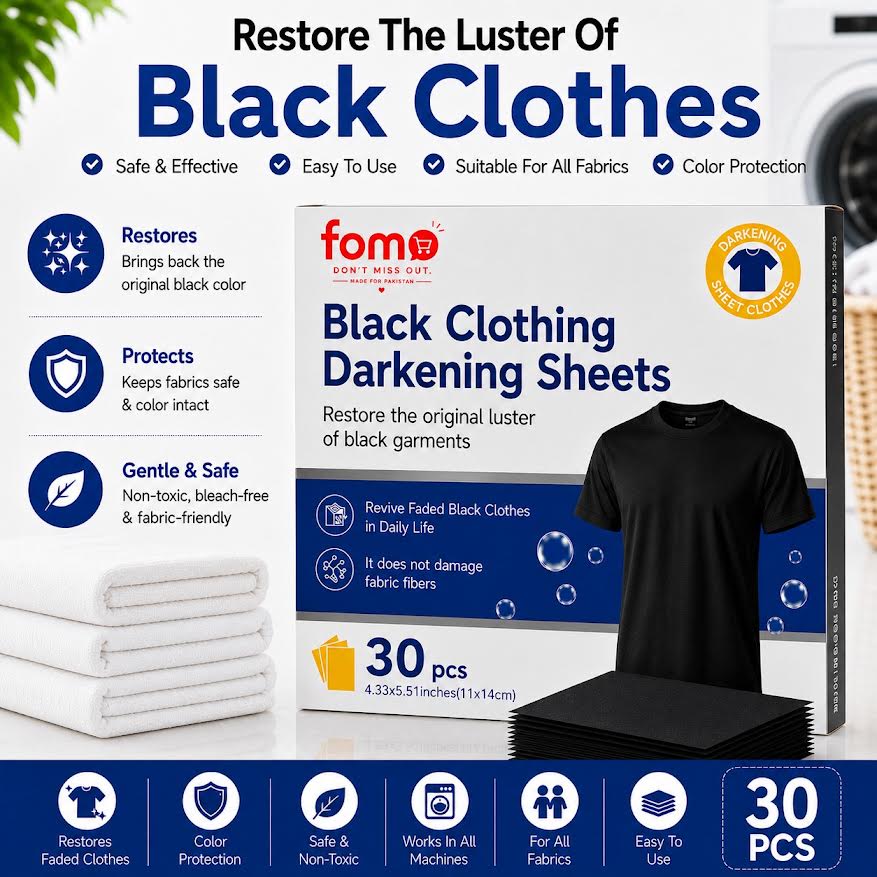 Black Clothing Darkening Sheets – Restore Faded Black Clothes & Bring Back Their Original Color