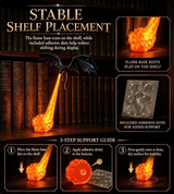 Dragon Fire Bookshelf Lamp – Glowing Flame LED Night Light for Shelf, Desk & Room Decor