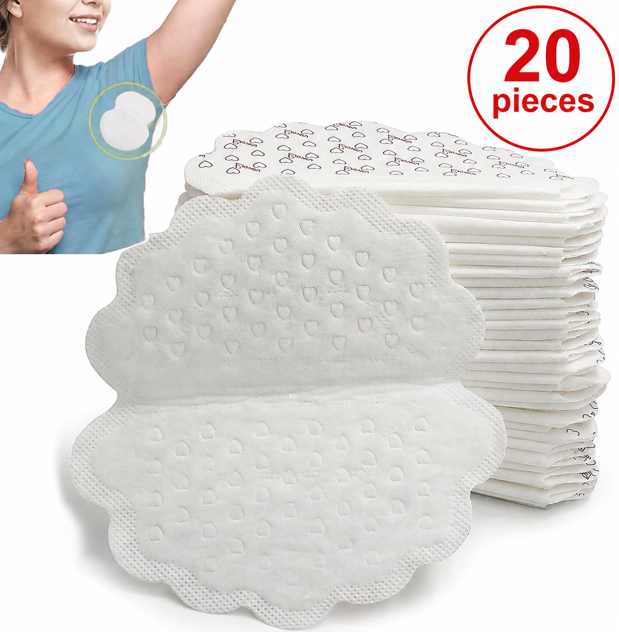 💧 Underarm Sweat Pads – Pack of 10 Disposable Sweat Absorbing Pads for Men & Women | Stay Dry & Odor Free All Day