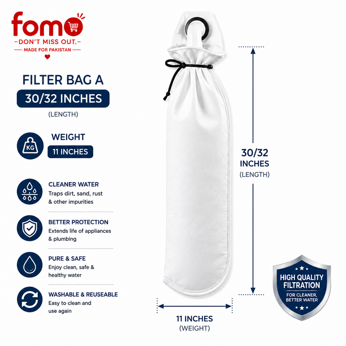 Smart Water Tank 5 Micron Filter – Removes Dirt, Rust and Impurities for Clean Clear Water