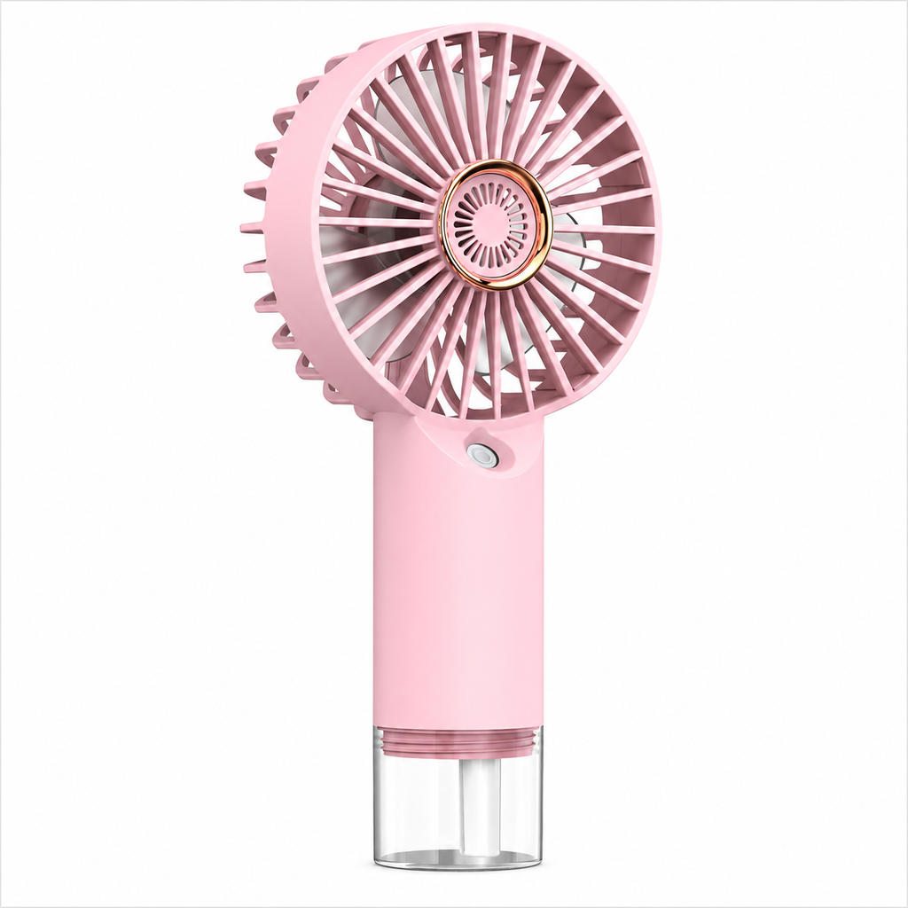 Mini Portable Mist Fan with Water Spray – USB Rechargeable Cooling Fan