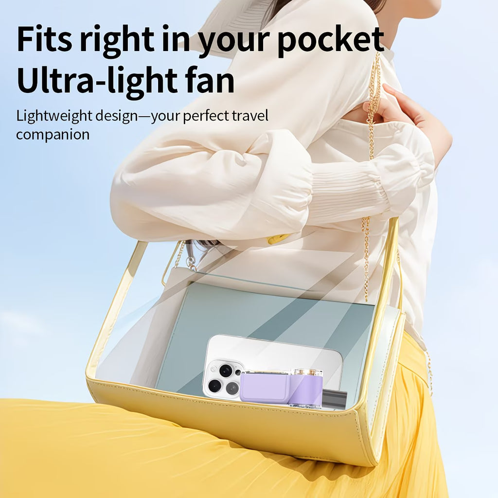 Mini Portable Rechargeable Handheld Fan | Lightweight Pocket Cooling Fan with Digital Display