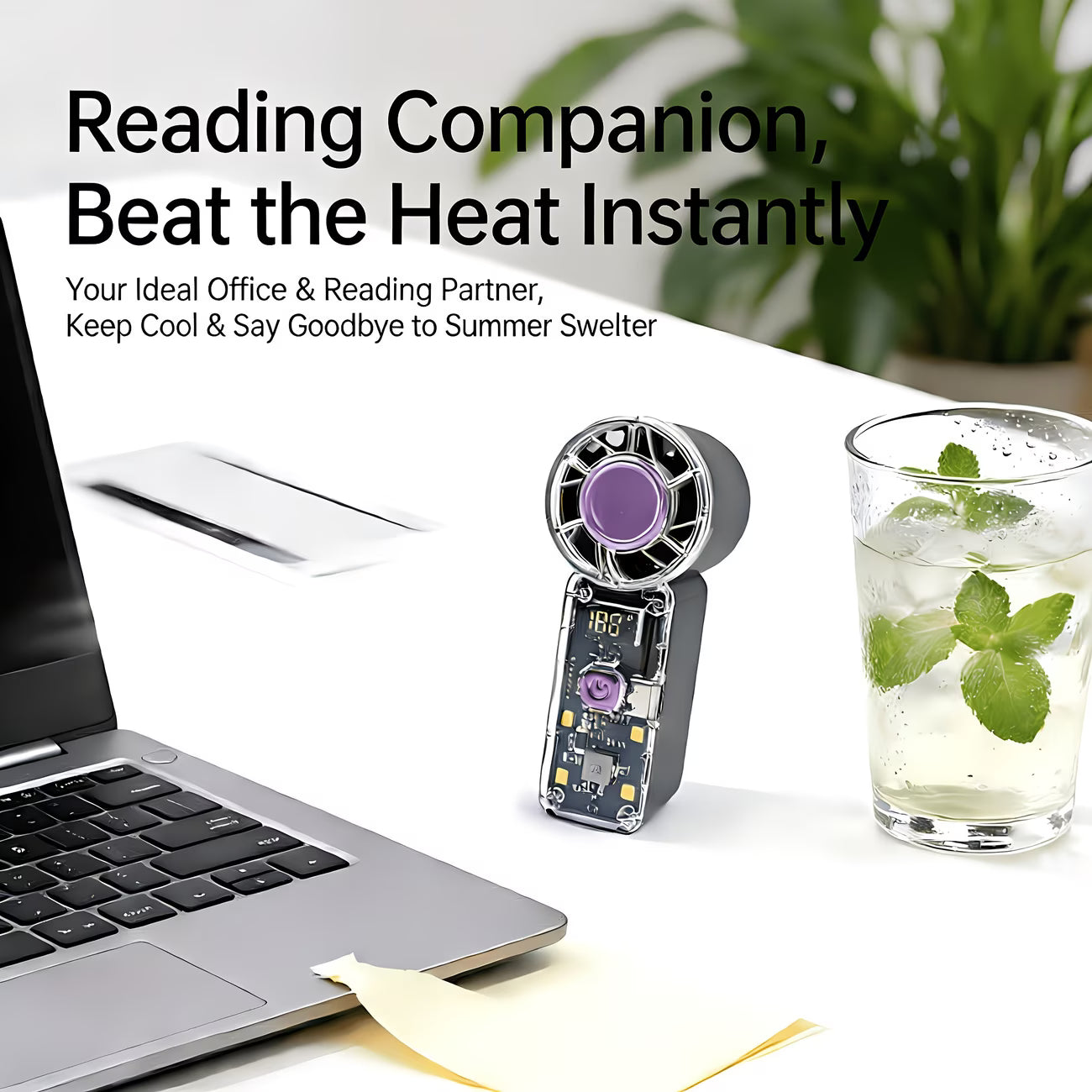 Mini Portable Rechargeable Handheld Fan | Lightweight Pocket Cooling Fan with Digital Display