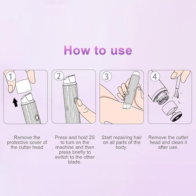✨ 2-in-1 Dual Head Electric Women's Shaver – Portable Facial & Body Hair Remover Rechargeable Trimmer