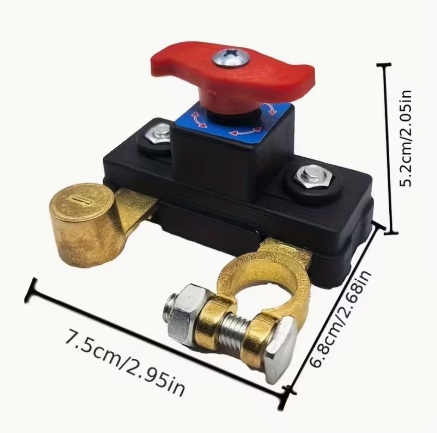 🔋 Heavy Duty Battery Disconnect Switch – Universal 12V/24V Master Battery Isolator | Anti-Theft & Battery Protection