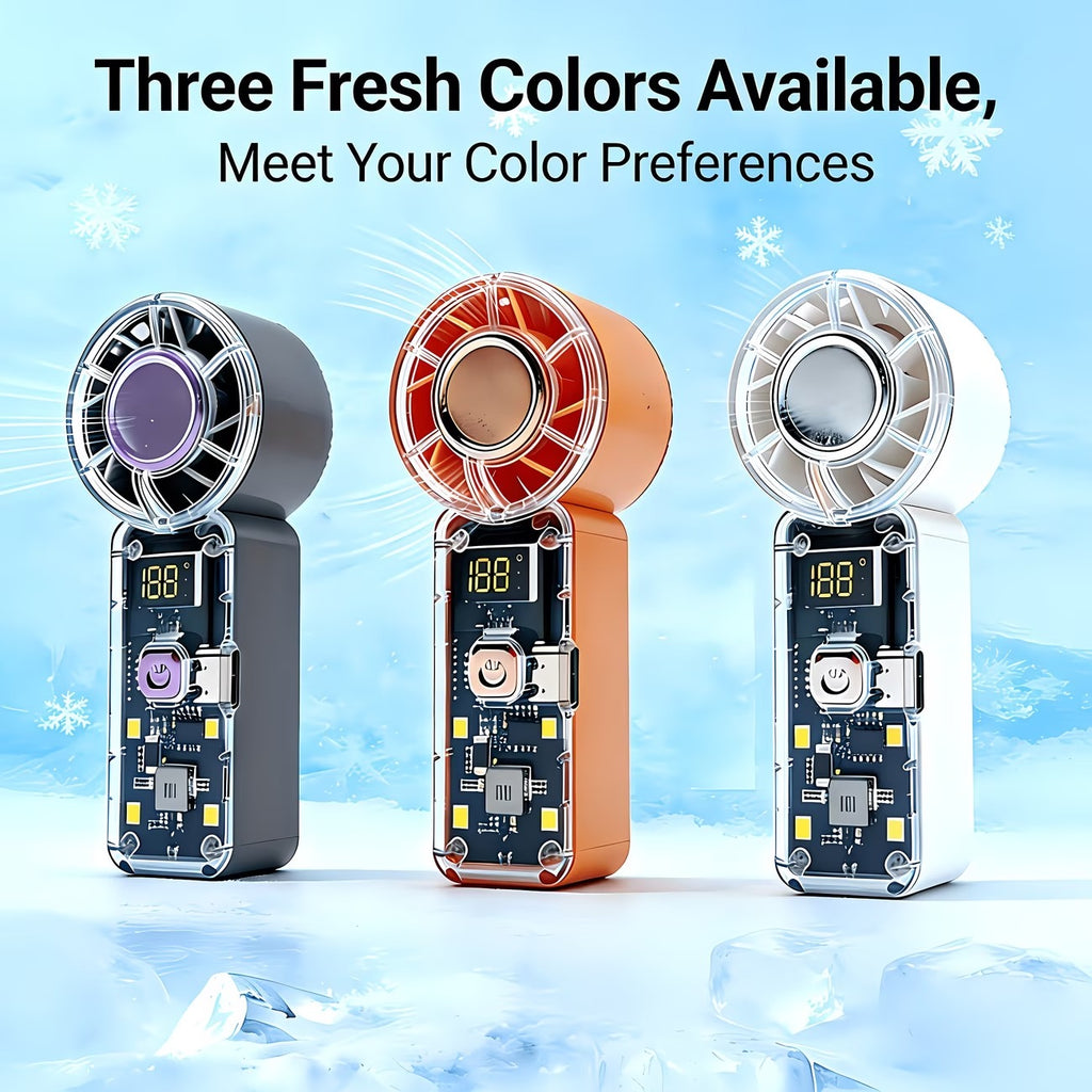 Mini Portable Rechargeable Handheld Fan | Lightweight Pocket Cooling Fan with Digital Display