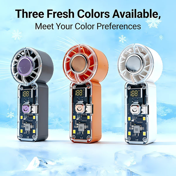 Mini Portable Rechargeable Handheld Fan | Lightweight Pocket Cooling Fan with Digital Display