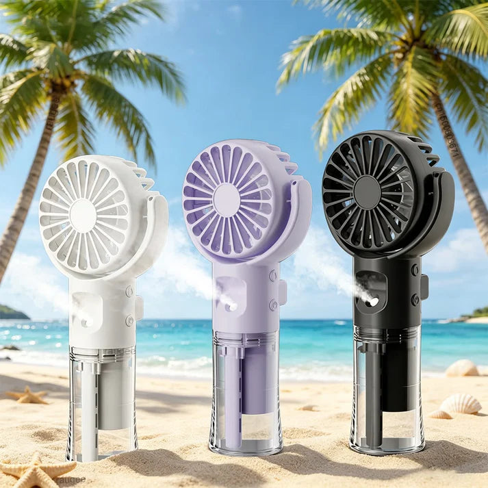 Mini Portable Mist Fan with Water Spray – USB Rechargeable Cooling Fan FOMO