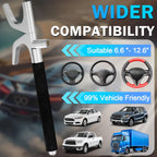 FOMO Heavy Duty Steering Wheel Lock with Safety Hammer – Universal Anti-Theft Car Lock for Cars, SUVs, Vans & Trucks | Adjustable Security Lock | Black