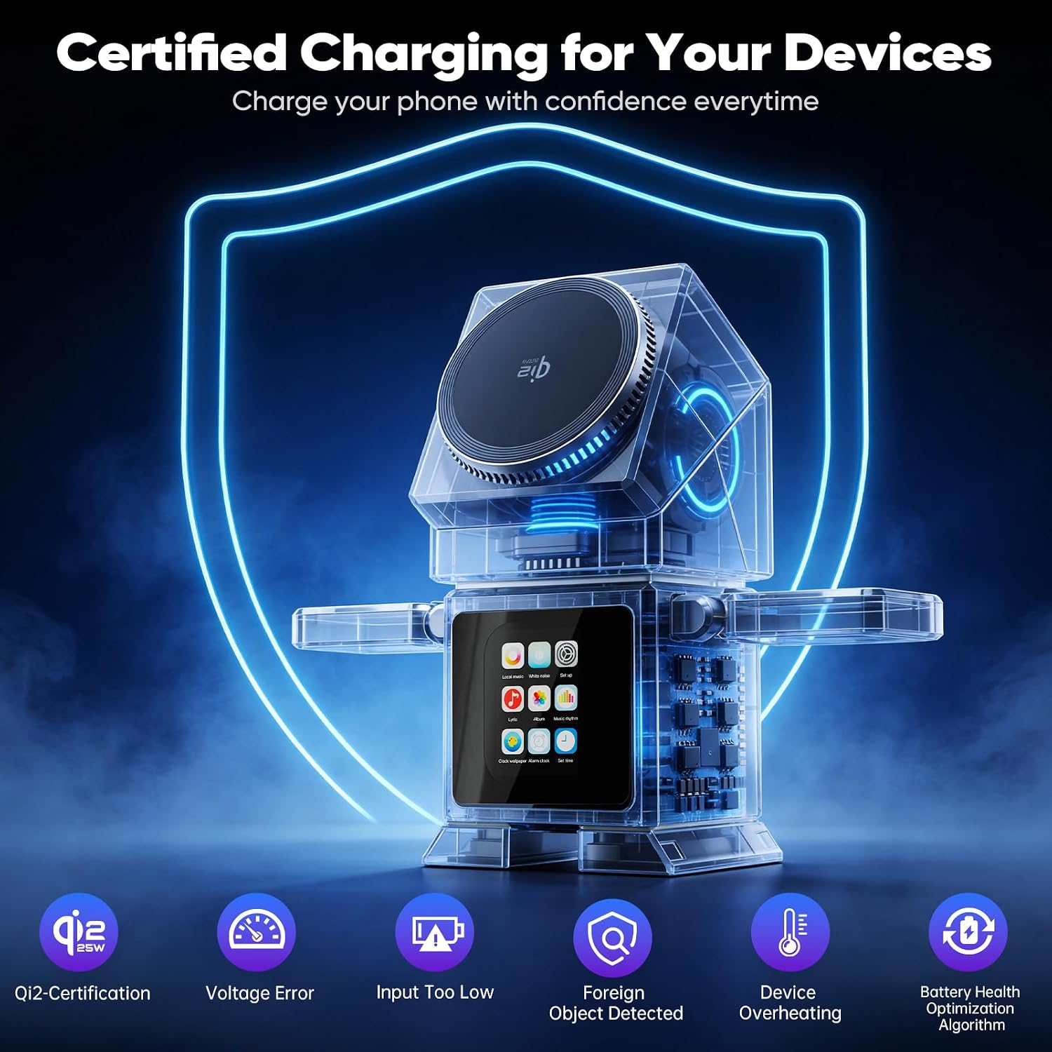 ⚡ 3-in-1 Magnetic Wireless Charging Station – Fast Charger for iPhone, Apple Watch & AirPods | Foldable Desktop Charging Dock