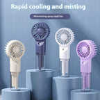 Mini Portable Mist Fan with Water Spray – USB Rechargeable Cooling Fan