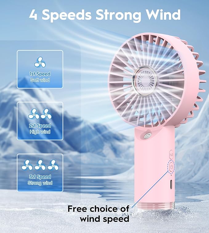 Mini Portable Mist Fan with Water Spray – USB Rechargeable Cooling Fan
