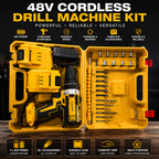 🔧 48V Cordless Drill Machine Kit – Rechargeable Electric Drill with 2 Batteries, Charger & 30+ Accessories