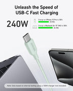 Anker 543 USB-C to USB-C Fast Charging Cable 240W (Bio-Braided Nylon, 6ft) – Durable & High-Speed Charging Cable