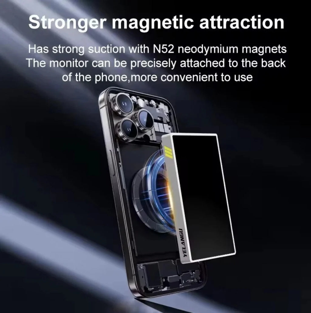 Wireless Monitor Screen for Smartphone | Mini Portable Phone Display with Magnetic Mount for Vlogging & Selfies