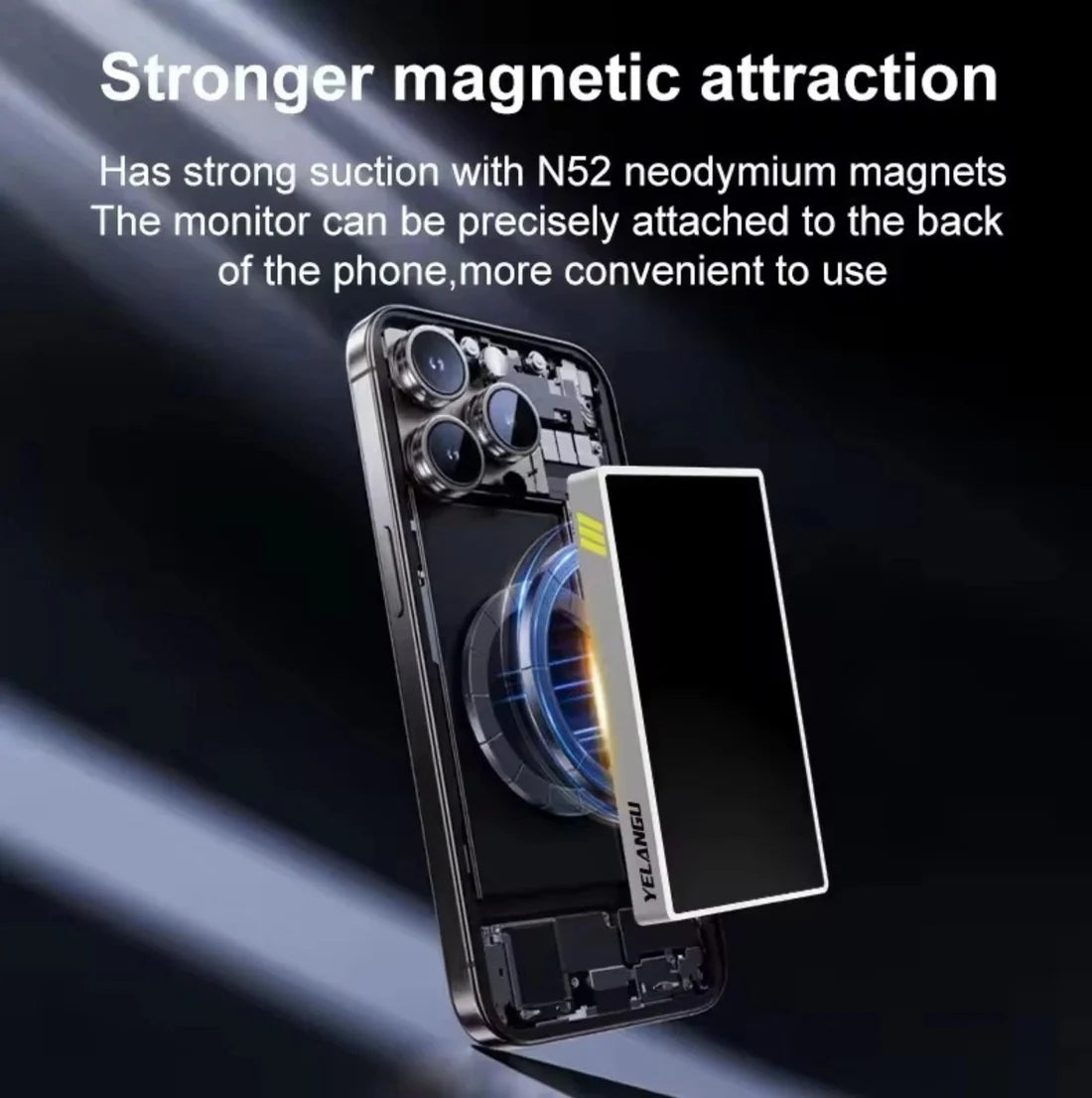Wireless Monitor Screen for Smartphone | Mini Portable Phone Display with Magnetic Mount for Vlogging & Selfies