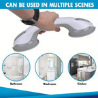 Non-Slip Large Shower Handle For Bathroom, Punch-Free Traceless Glass Suction Handle, Powerful Suction Grip