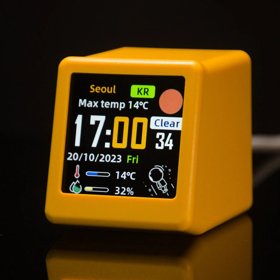 🌤️ Smart Wi-Fi Weather Clock with HD IPS Display – Digital Desk Clock, Weather Forecast, Temperature & Humidity Monitor