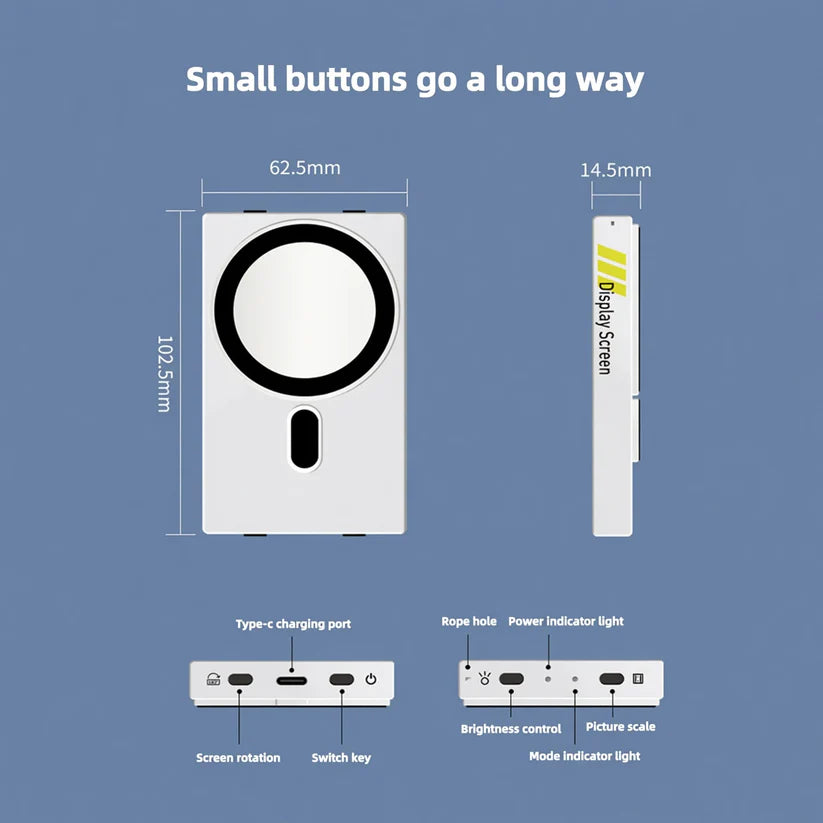 Wireless Monitor Screen for Smartphone | Mini Portable Phone Display with Magnetic Mount for Vlogging & Selfies FOMO