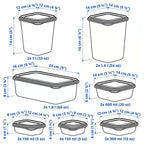 17-Piece Food Storage Container Set with Lids – Reusable Airtight Kitchen Organizers