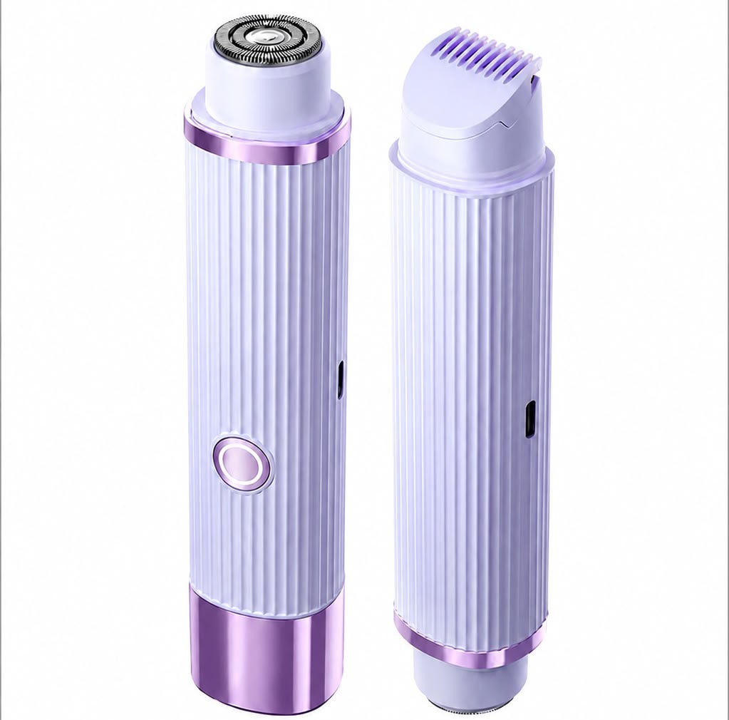 ✨ 2-in-1 Dual Head Electric Women's Shaver – Portable Facial & Body Hair Remover Rechargeable Trimmer