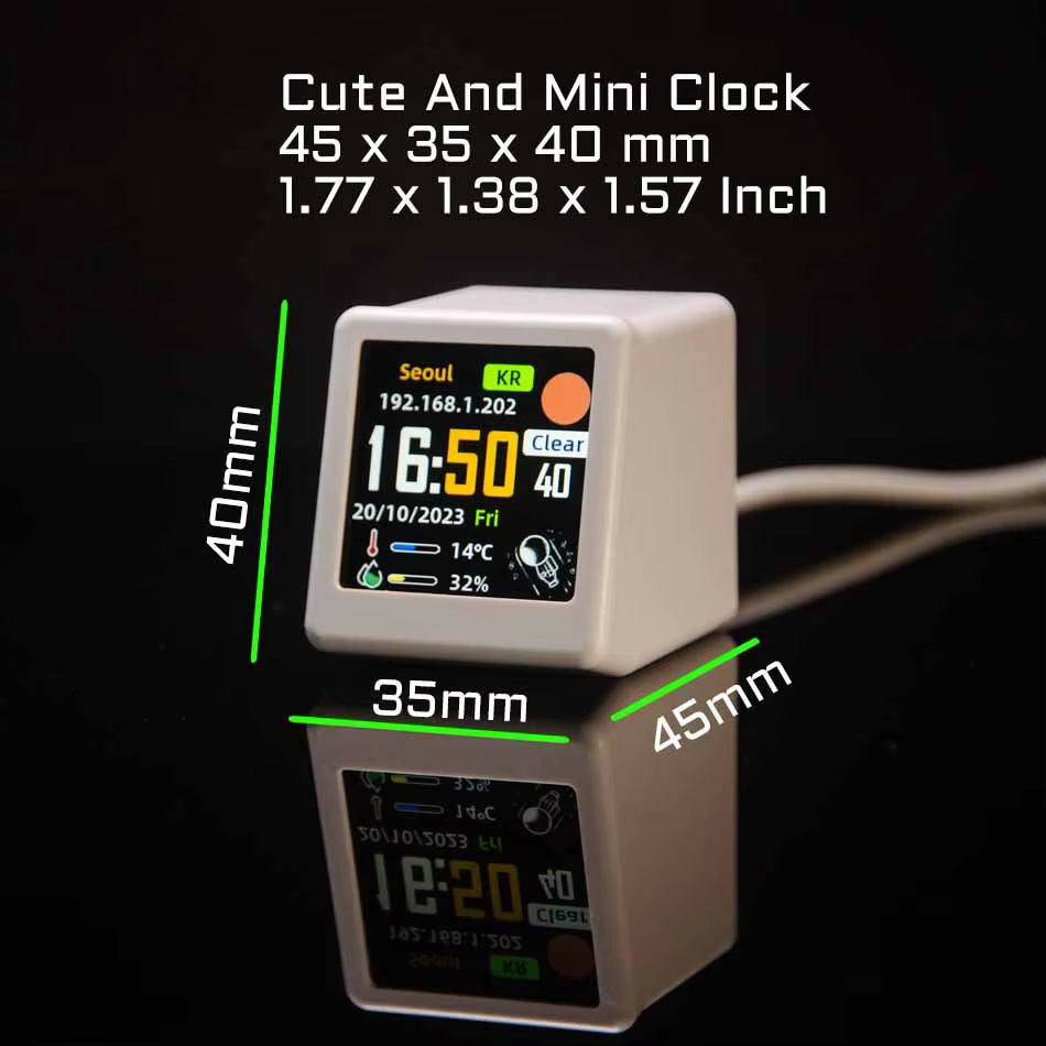 🌤️ Smart Wi-Fi Weather Clock with HD IPS Display – Digital Desk Clock, Weather Forecast, Temperature & Humidity Monitor